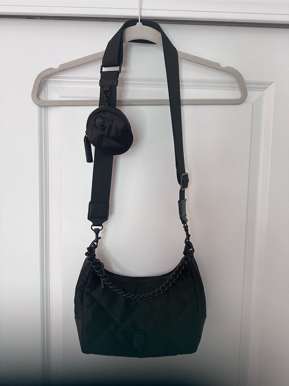 Kurt Geiger Black Quilted Shoulder Bag with Chain and Crossbody Adjustable Strap - Picture 2 of 11
